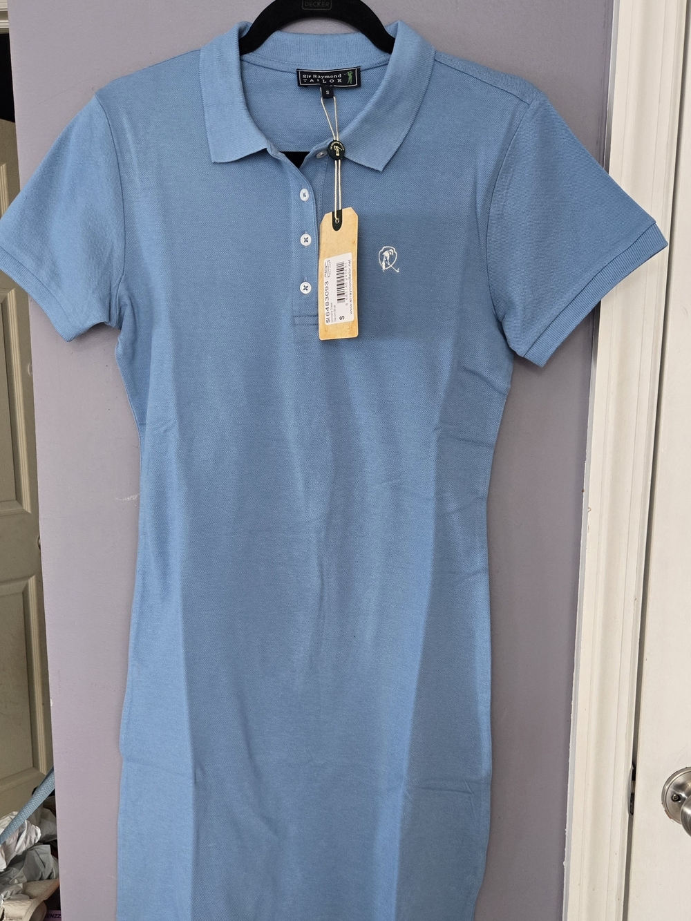 Raymond Light Blue Polo Dress with Button Placket